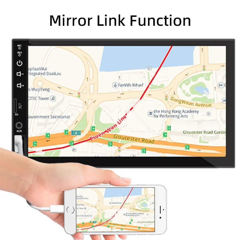 Carplay Car Radio 1 Din Android Auto Multimedia Player HD 7‘’ Touch Screen FM AUX Input Bluetooth MirrorLink Universal Autoradio