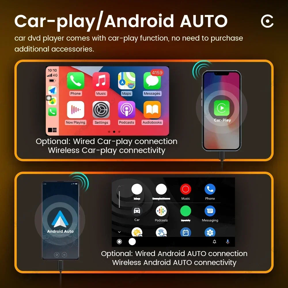 1din Car Play Android Auto Radio Multimedia Video Player 5inch Touch Screen Automotive Intelligent System Rear View Camera Input