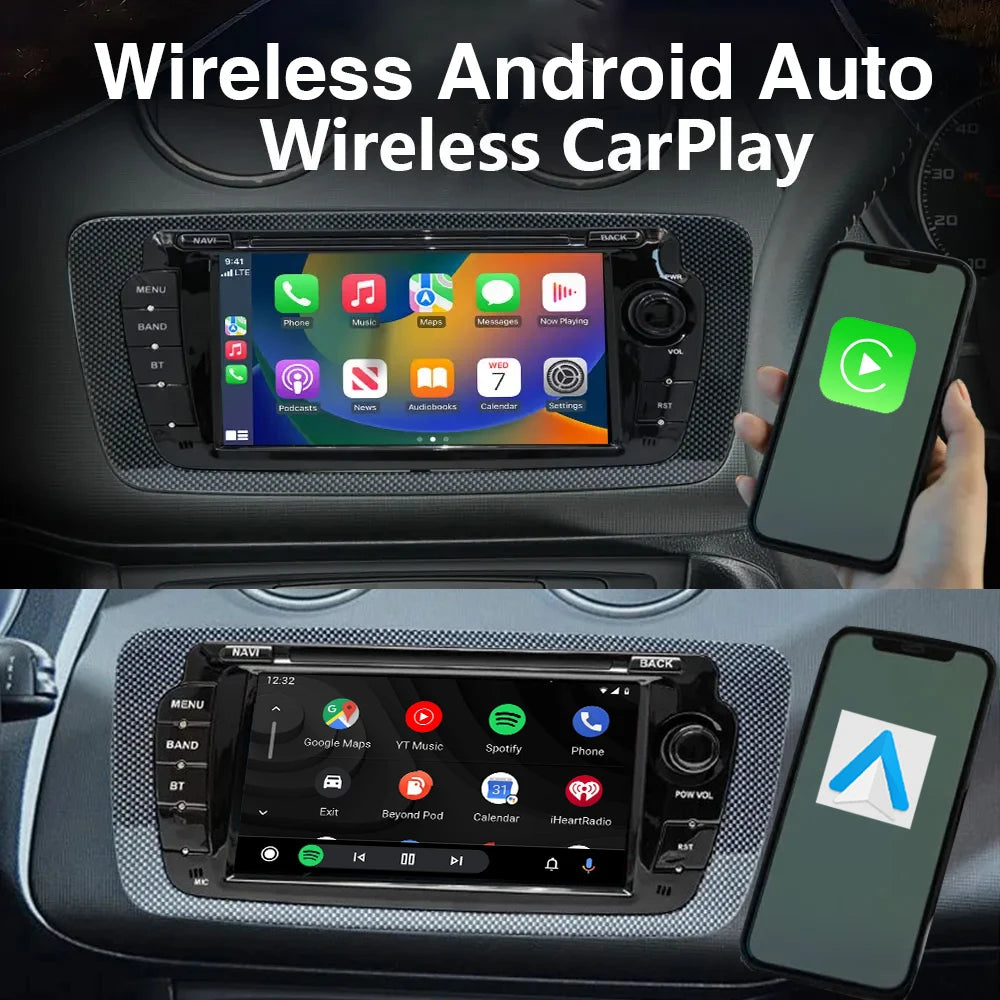 2 Din Car Radio for Seat Ibiza 2009-2013 Audio Multimedia Player CarPlay Android Auto GPS Bluetooth WIFI FM RDS Autoradio