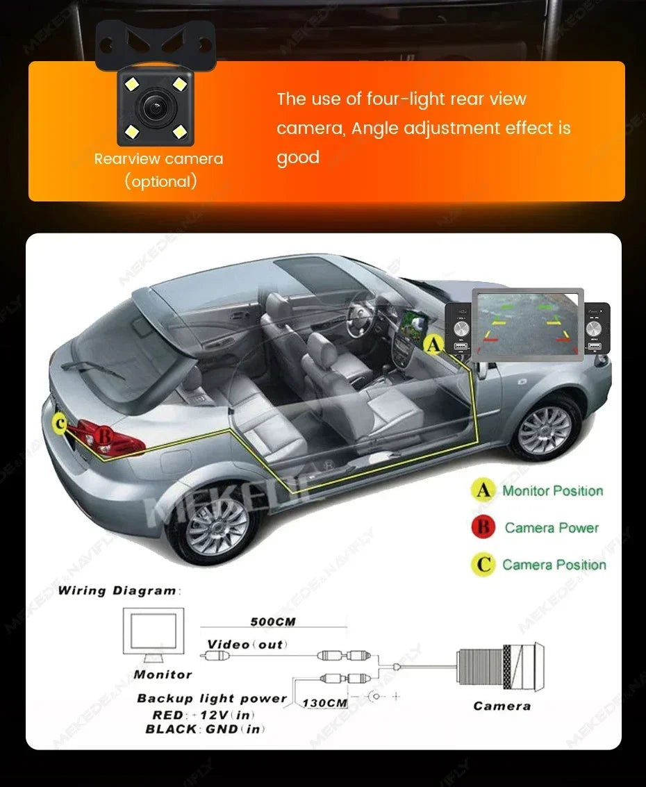 1din Car Play Android Auto Radio Multimedia Video Player 5inch Touch Screen Automotive Intelligent System Rear View Camera Input
