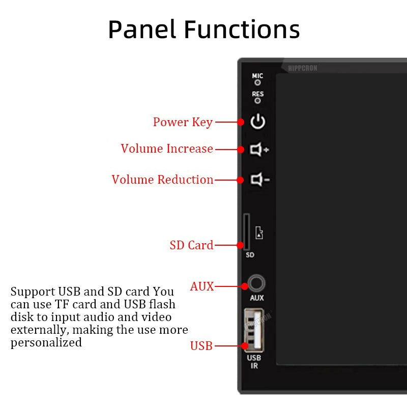 Carplay Car Radio 1 Din Android Auto Multimedia Player HD 7‘’ Touch Screen FM AUX Input Bluetooth MirrorLink Universal Autoradio