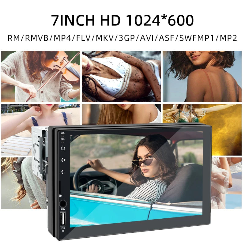 Carplay Car Radio 1 Din Android Auto Multimedia Player HD 7‘’ Touch Screen FM AUX Input Bluetooth MirrorLink Universal Autoradio