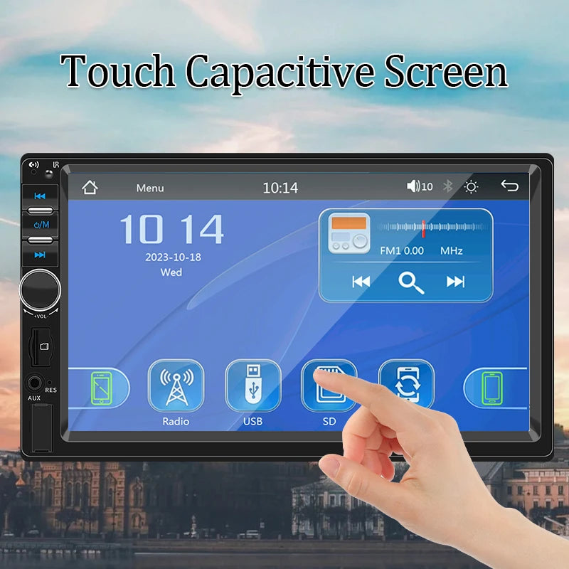 Car Radio 1 Din 7“ Carplay Android Auto Universal Multimedia Autoradio Player HD Touch Screen FM AUX Input Bluetooth MirrorLink